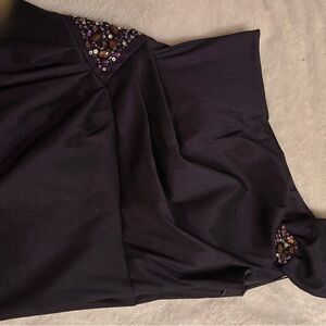Elegant Purple Dress with Beaded Accents